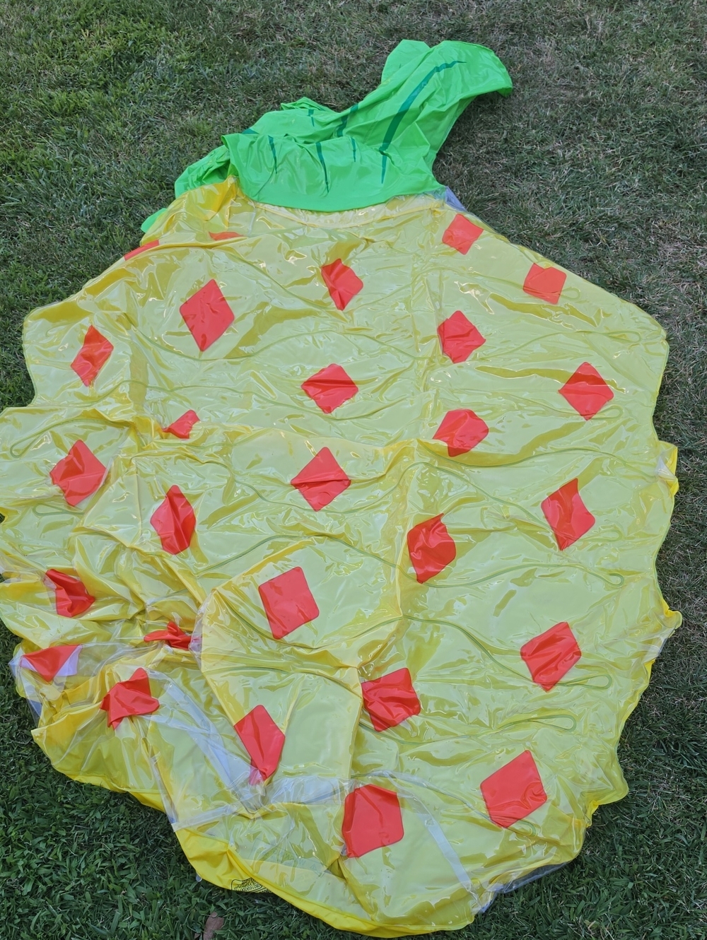 Pineapple Inflatable Float- Yellow with Red Accents